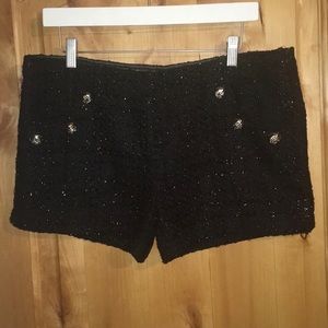 UO Anthro LOVE CULTURE Black Shimmer Shorts EUC L